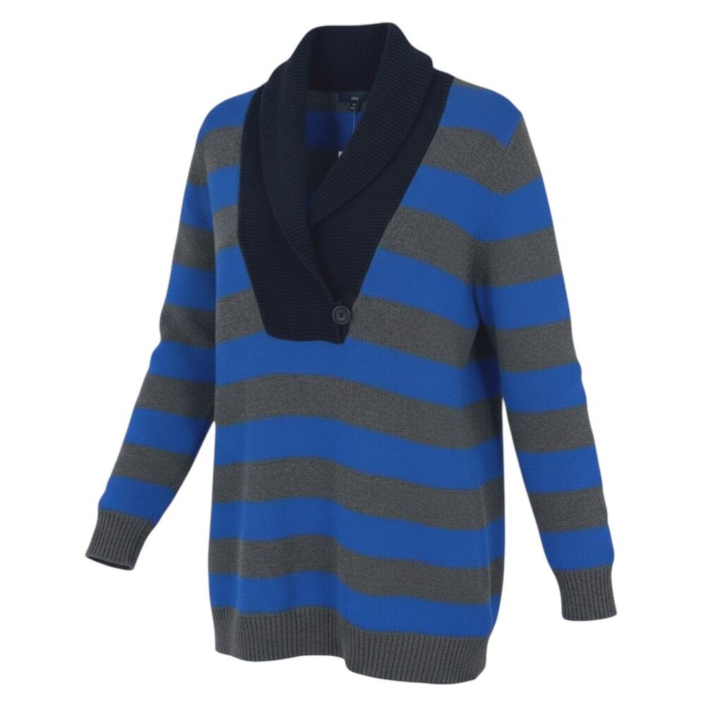 Gap Oversized Stripe Shawl Collar Sweater XXL Coastal Grandma NWT
